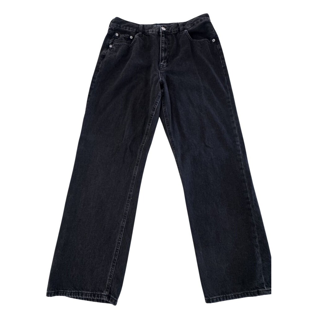 Aeropostale 90s Baggy Jeans Womens 14 Black High Rise Wide Leg Denim